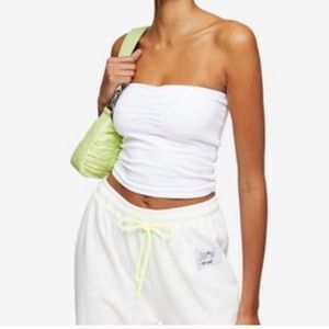 NWT: Topshop White Ruched Bandeau Tube Top